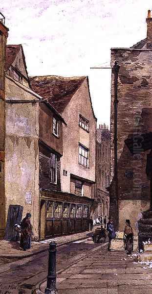 King Street: near Aldgate, March 1884 Oil Painting by John Crowther