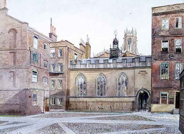 Clifford's Inn: and Hall, August 1884 Oil Painting by John Crowther