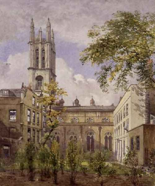 St. Michael Cornhill, 1882 Oil Painting by John Crowther