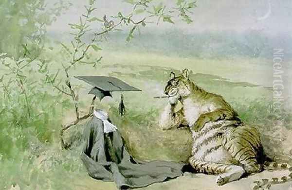 Tiger having eaten professor Oil Painting by Frederick Stuart Church