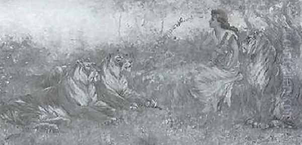 Calming the Savage Beasts Oil Painting by Frederick Stuart Church