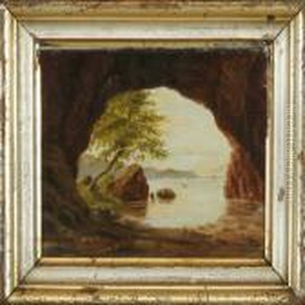 Grotten Ved Salerno Oil Painting by Louis Gurlitt