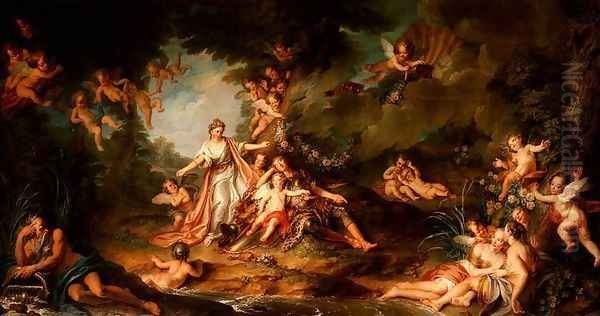 Armide Wishing to Hit Renaud, 1741 Oil Painting by Charles-Antoine Coypel