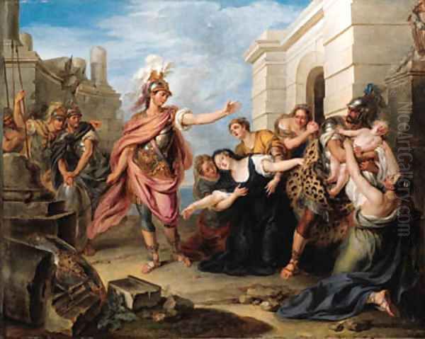 Andromache and Pyrrhus Oil Painting by Charles-Antoine Coypel