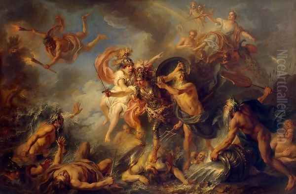 Fury of Achilles Oil Painting by Charles-Antoine Coypel