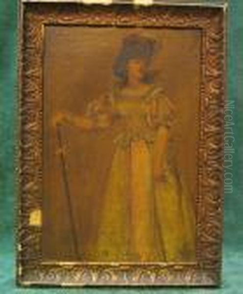 Portrait Of A Female Oil On 
Canvas, Signed, Inscribed Verso 