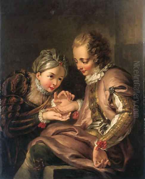 The Fortune Teller 2 Oil Painting by Charles-Antoine Coypel