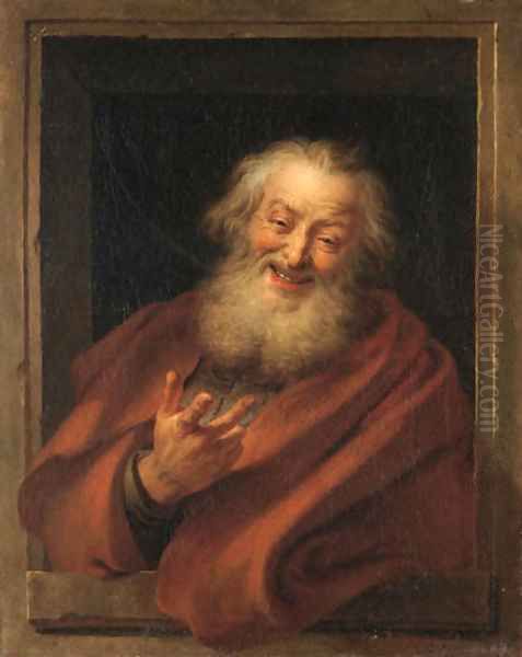 The Cheerful Democritus Oil Painting by Charles-Antoine Coypel