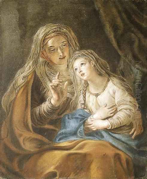 The Education of the Virgin Oil Painting by Charles-Antoine Coypel