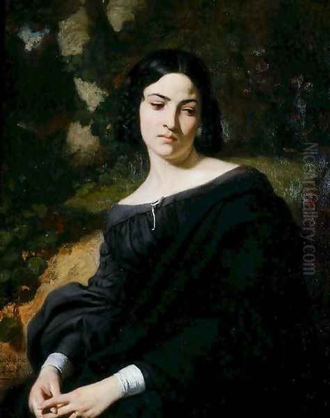 A Widow Oil Painting by Thomas Couture