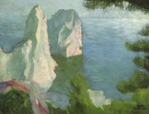 Capri Oil Painting by Odon Guzsik