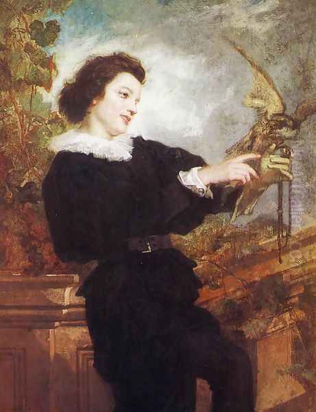 The Falconer Oil Painting by Thomas Couture