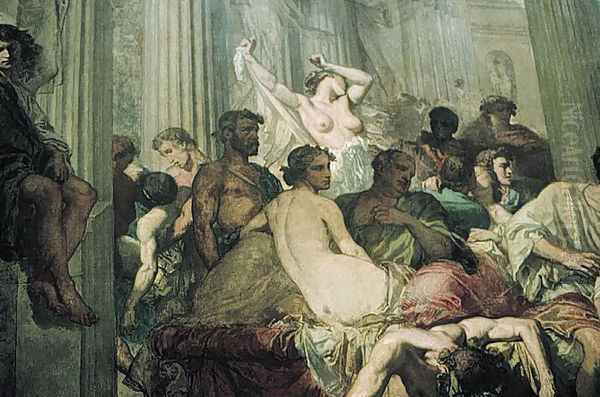 The Romans of the Decadence (detail 5) Oil Painting by Thomas Couture