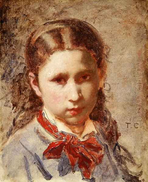 Head of a girl Oil Painting by Thomas Couture