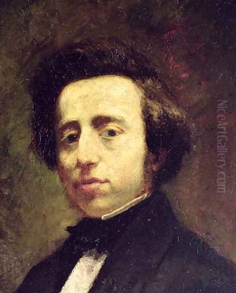 Portrait of Frederic Chopin (1810-49) Oil Painting by Thomas Couture