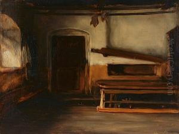 House Interior In Oberaudorf Oil Painting by Nicholaos Gysis