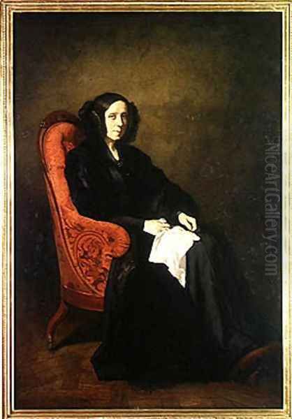 Portrait of Madame Poullain-Dumesnil, 1842 Oil Painting by Thomas Couture