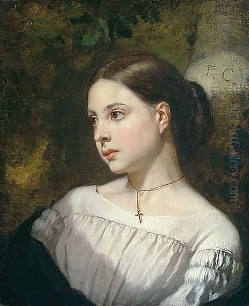 Portrait of a Girl Oil Painting by Thomas Couture