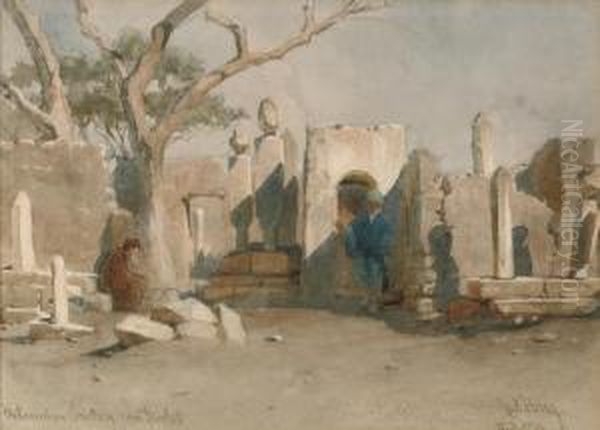 The Mohamedan Cemetery Near Boolak Oil Painting by Carl Haag