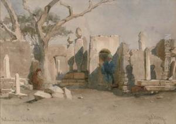 Mohamedan Cemetery Near Boolak Oil Painting by Carl Haag