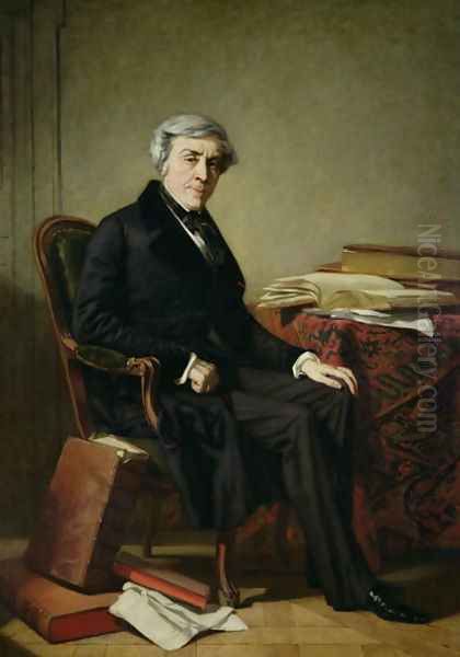 Portrait of Jules Michelet (1798-1874) Oil Painting by Thomas Couture