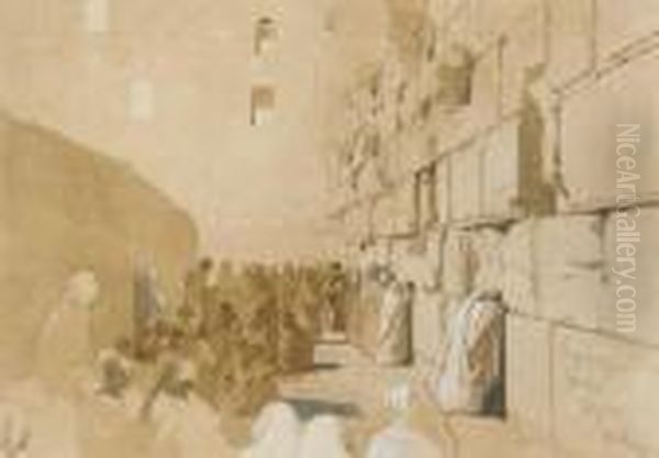 The Wailing Wall, Jerusalem Oil Painting by Carl Haag