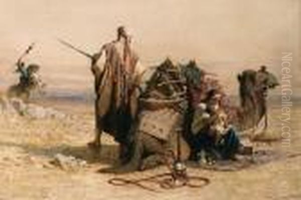 Danger In The Desert Oil Painting by Carl Haag