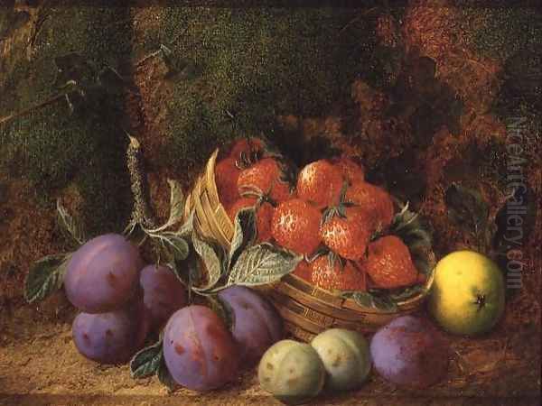 Plums and Stawberries Oil Painting by George Clare