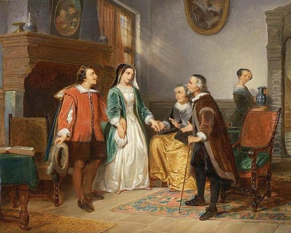 Meeting The Parents Oil Painting by Pieter Alardus Haaxman