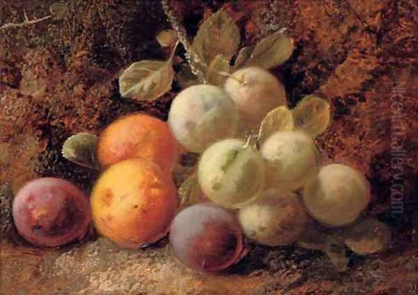 Plums and greengages Oil Painting by George Clare