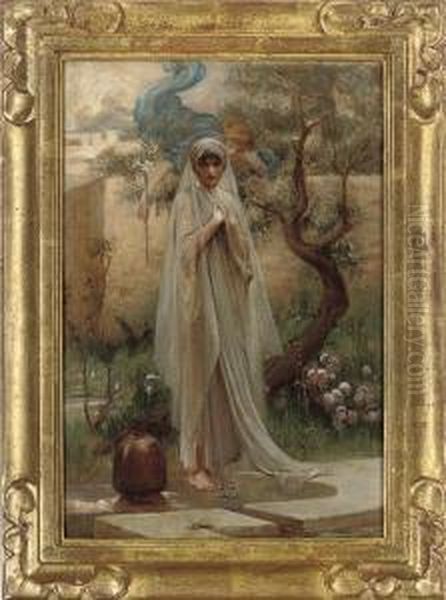 Nnunciation Oil Painting by Arthur Hacker