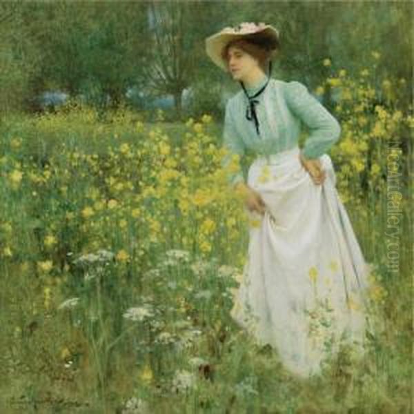 A Morning Walk Oil Painting by Arthur Hacker