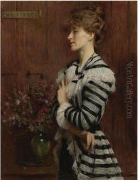 Portrait Of Christabel Cockerell, Lady Frampton Oil Painting by Arthur Hacker