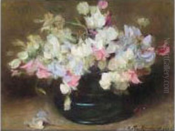 Study Of Sweet Peas Oil Painting by Arthur Hacker