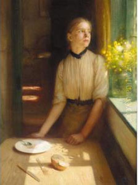 Imprisoned Spring Oil Painting by Arthur Hacker