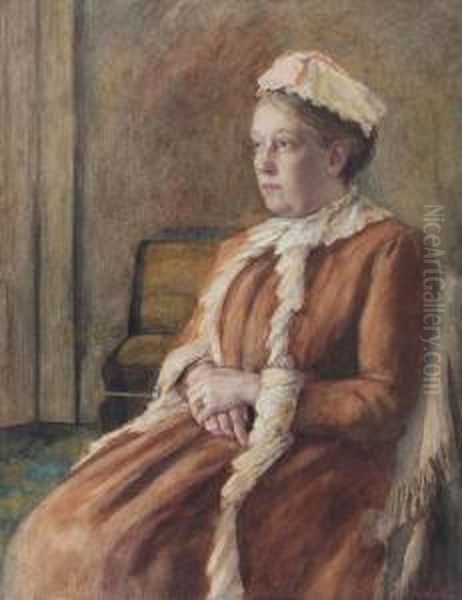 Portrait Of A Lady Oil Painting by David W. Haddon