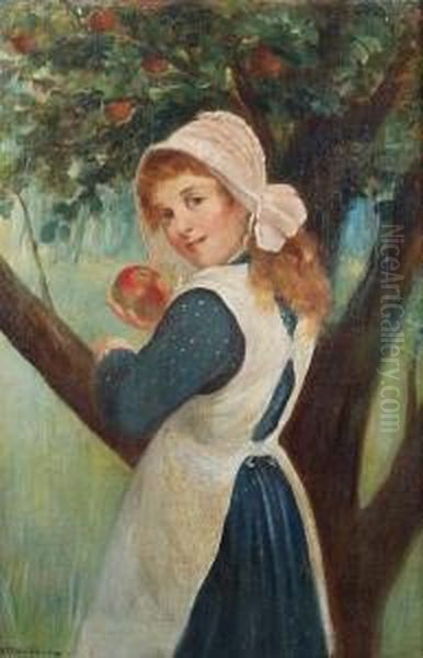 The Ripe Apple Oil Painting by David W. Haddon