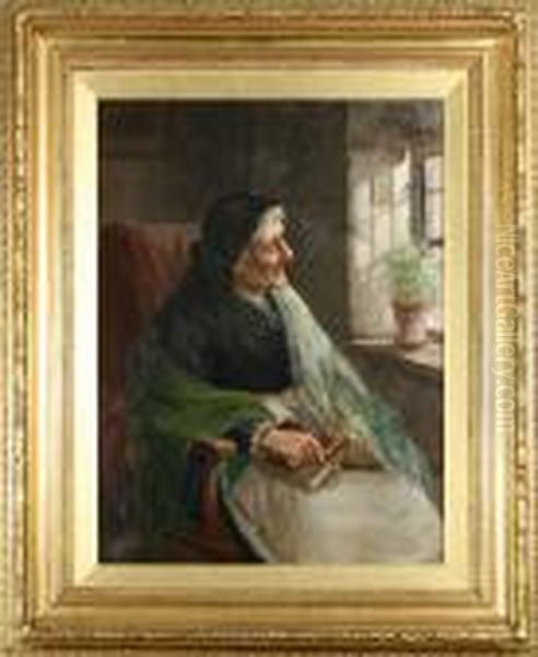 Fishermans Wife Oil Painting by David W. Haddon