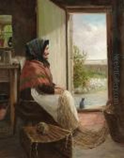 The Fisherman's Wife Oil Painting by David W. Haddon