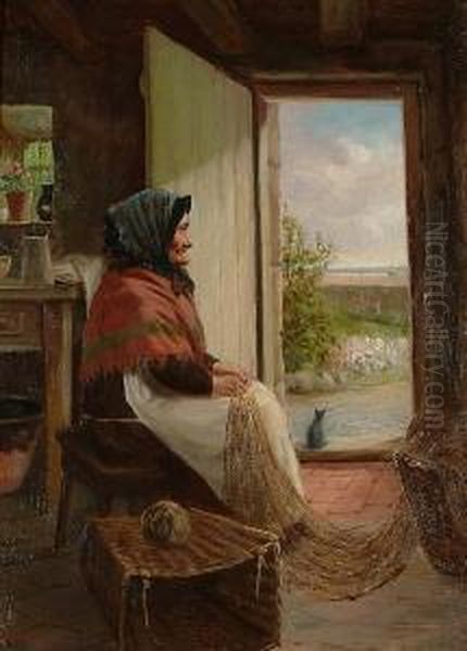 The Fisherman's Wife Oil Painting by David W. Haddon