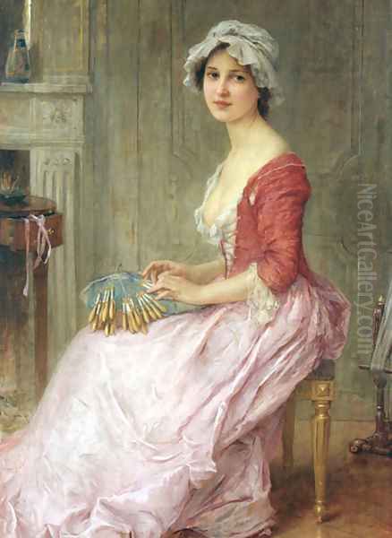 The Seamstress Oil Painting by Lenoir Charles Amable