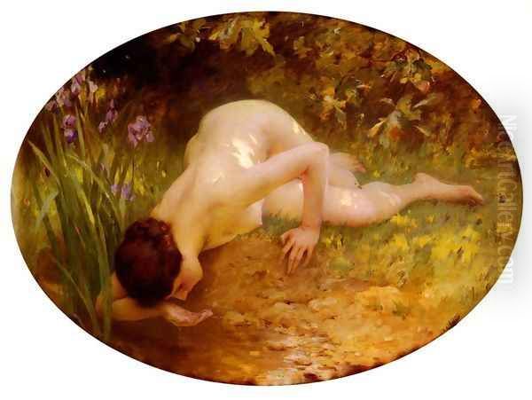 La Baigneuse (The Bather) Oil Painting by Lenoir Charles Amable