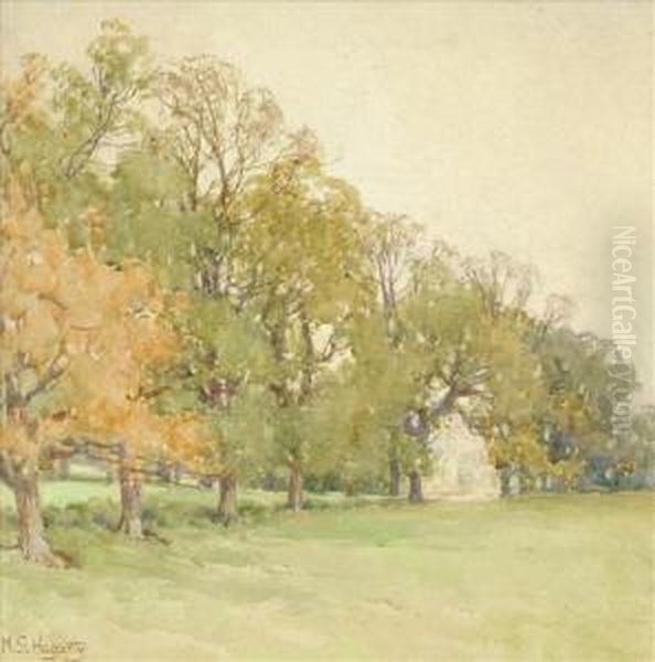 Thetree-lined Paddock Oil Painting by Mary S. Hagarty