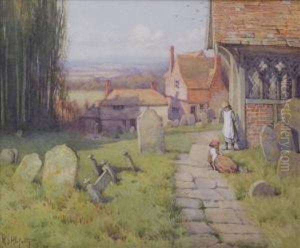 An Oldchurchyard In Sussex, Possibly Billingshurst Oil Painting by Mary S. Hagarty