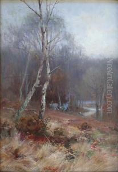 A Camp In The Woods Oil Painting by Parker Hagarty