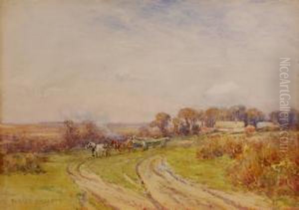 Horsedrawn Timber Wagon Oil Painting by Parker Hagarty