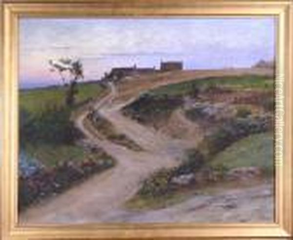 Motiv Fran Bretagne, Signerad Hagborg Oil Painting by August Wilhelm Nikolaus Hagborg