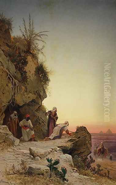 Ambush near Gizeh Oil Painting by Hermann David Solomon Corrodi