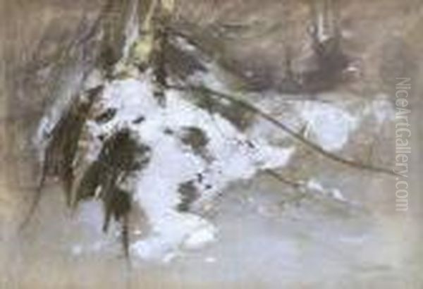 Winterlandschaft An Der Havel Oil Painting by Karl Hagemeister