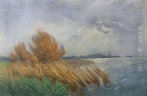 Sturmisches Havelufer Mit Blick Auf Werder Oil Painting by Karl Hagemeister